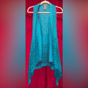 Sharon Young Turquoise Cardigan/Cover Up/Vest